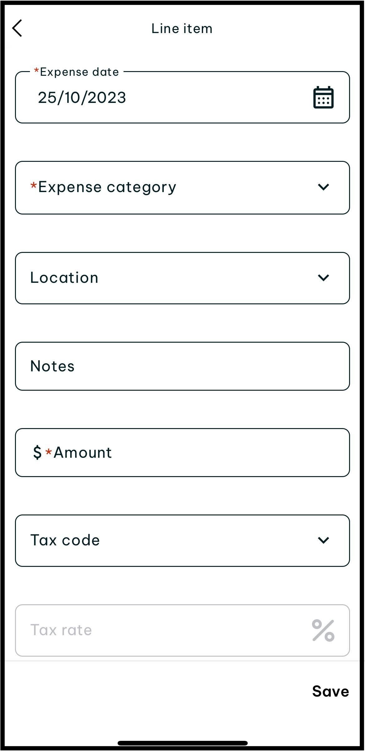 screenshot of where ti tap on plus sign add expense