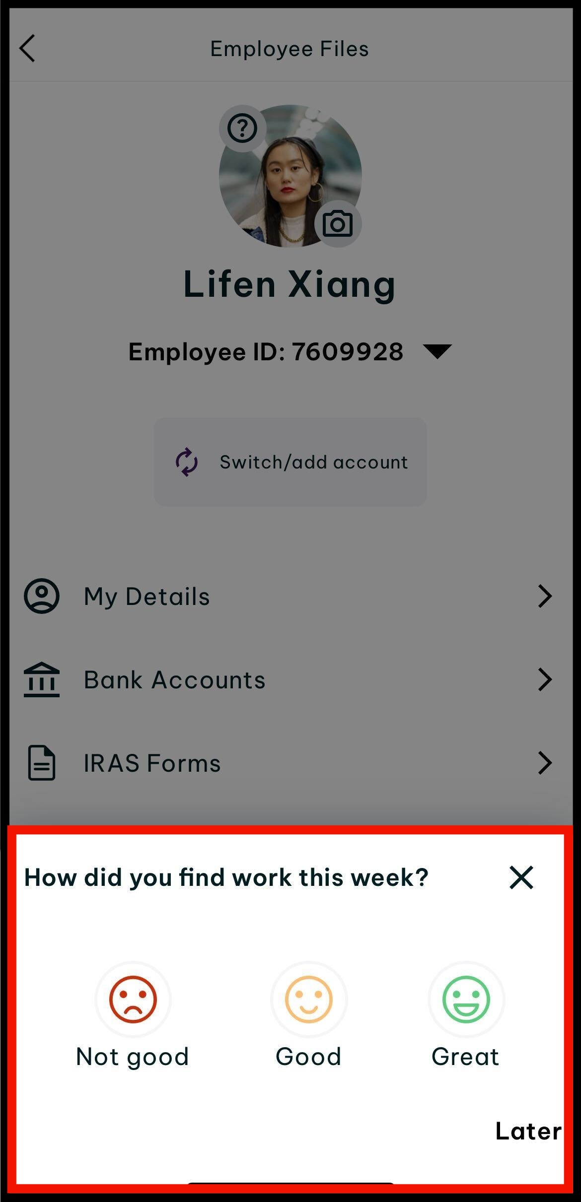 Screenshot of the where to add how you found work this week